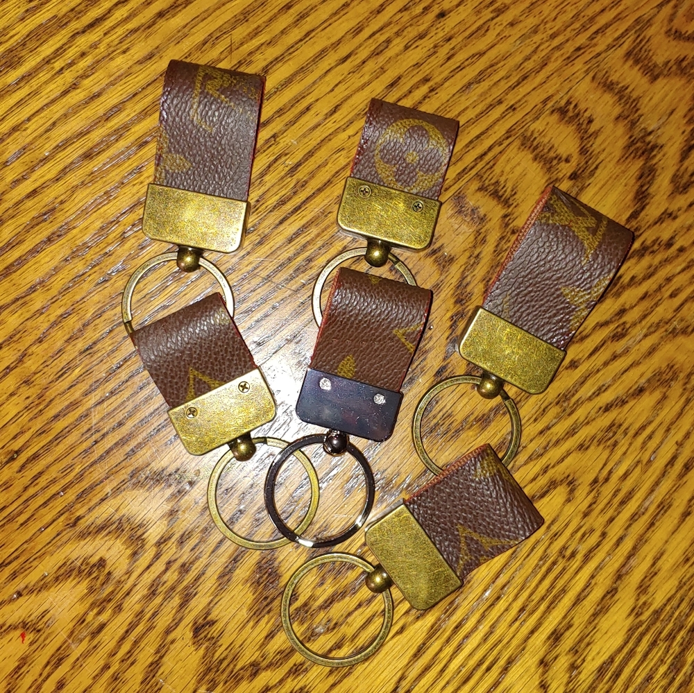 Handmade keychains from old LV suitcase